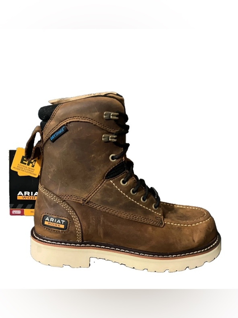 Ariat Rebar Lift 8" H2O Waterproof Work Boots Men’s size 6.5 Distressed Brown
